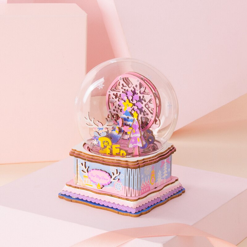 DIY 3D Puzzle Mobile Music Box Toy for Adult Children