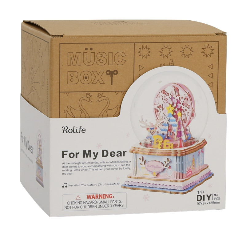 DIY 3D Puzzle Mobile Music Box Toy for Adult Children