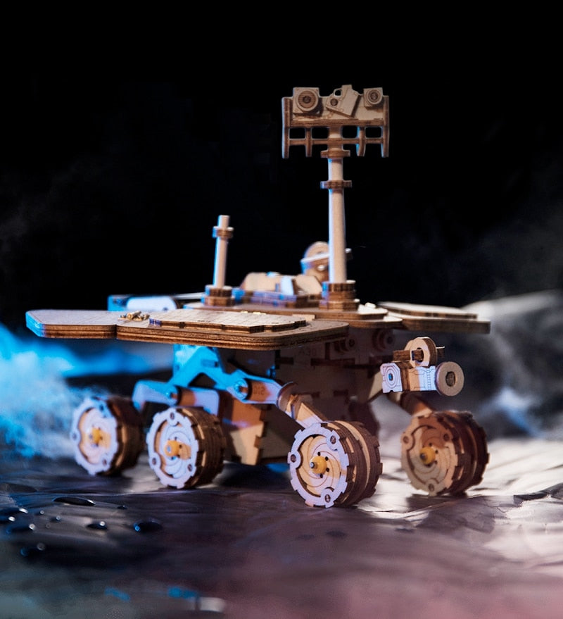 4 Kind 3D Wooden Space Hunting Solar Energy Car Model