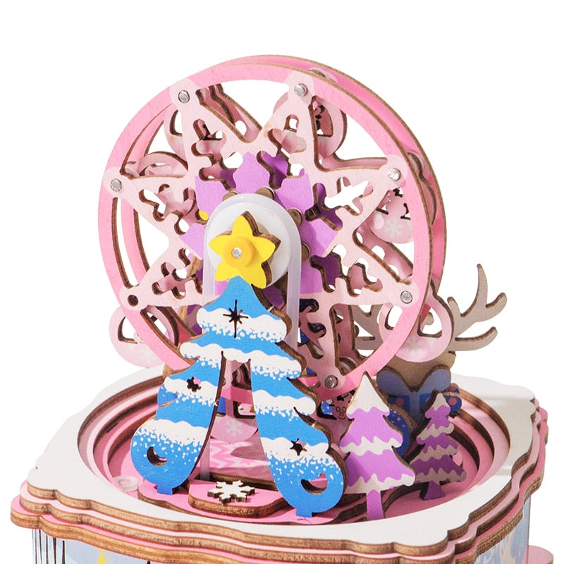 DIY 3D Puzzle Mobile Music Box Toy for Adult Children