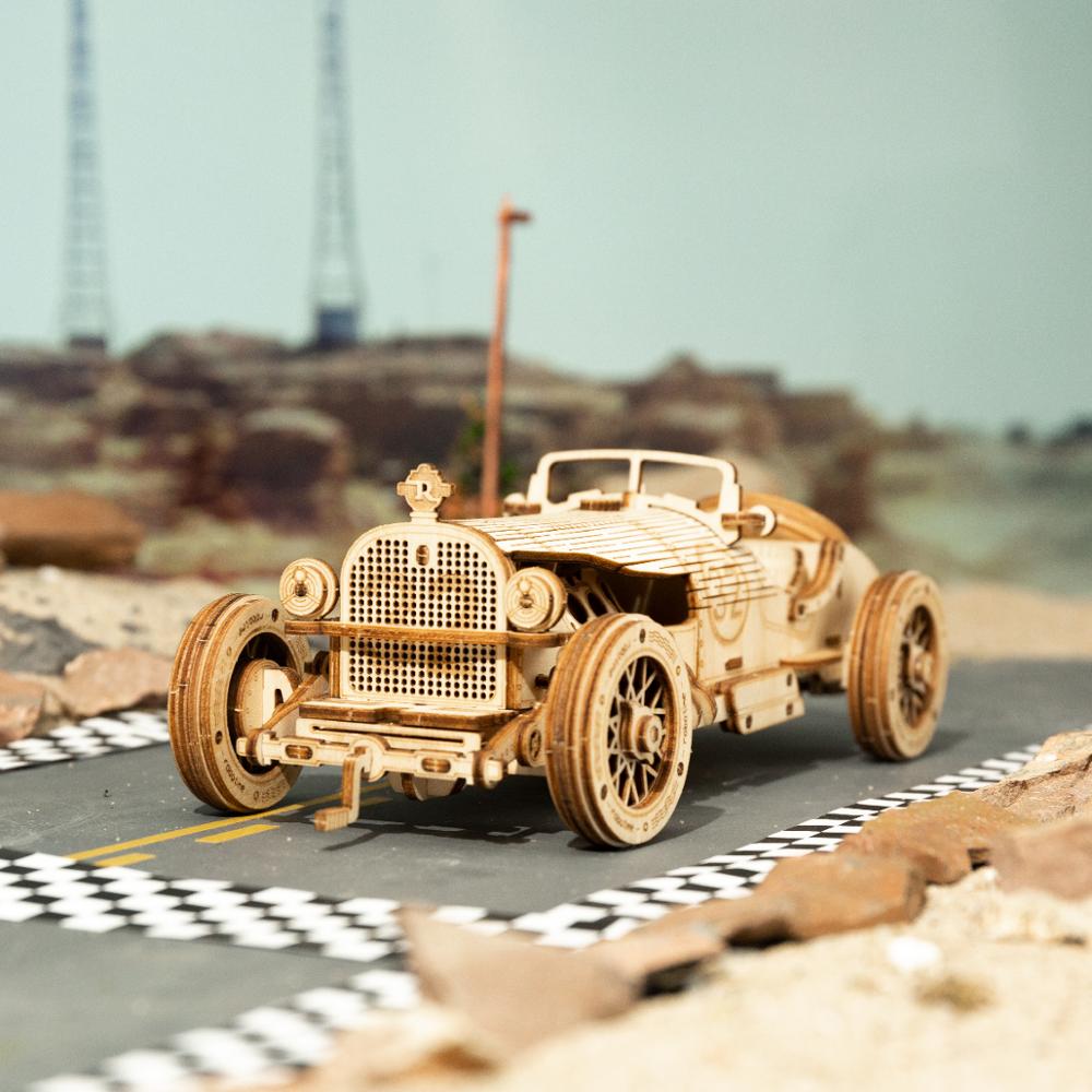 3D Grand Prix Car Wooden Puzzle Kit