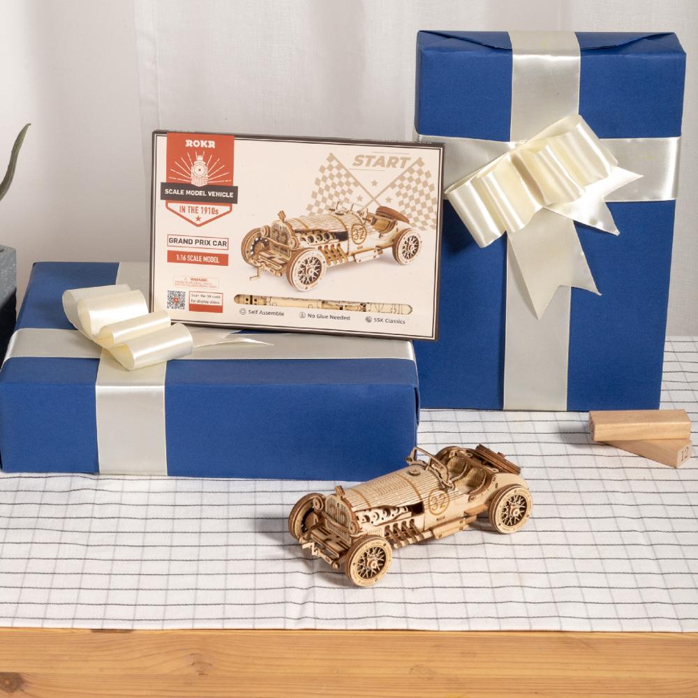 3D Grand Prix Car Wooden Puzzle Kit