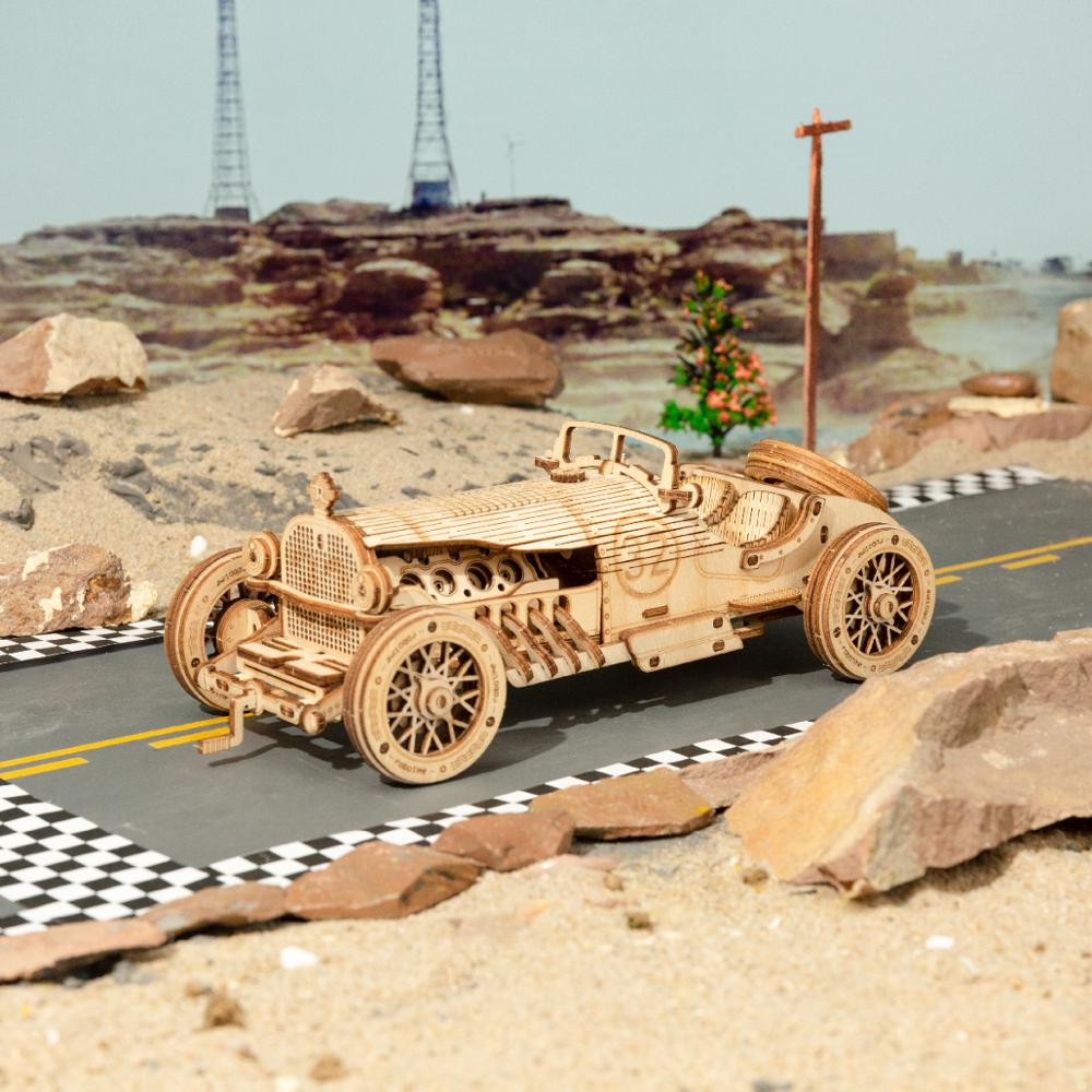 3D Grand Prix Car Wooden Puzzle Kit