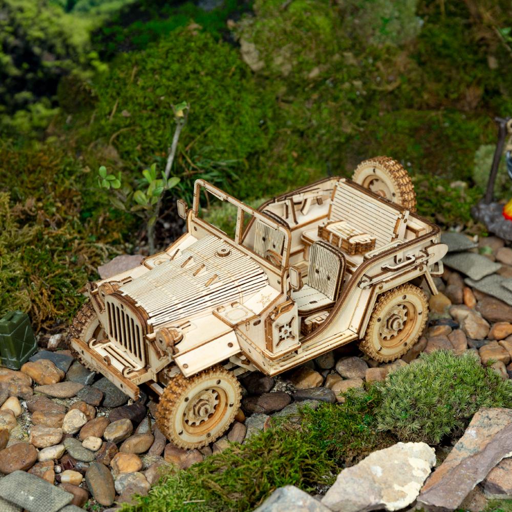 3D Army Jeep Wooden Puzzle Model Kit