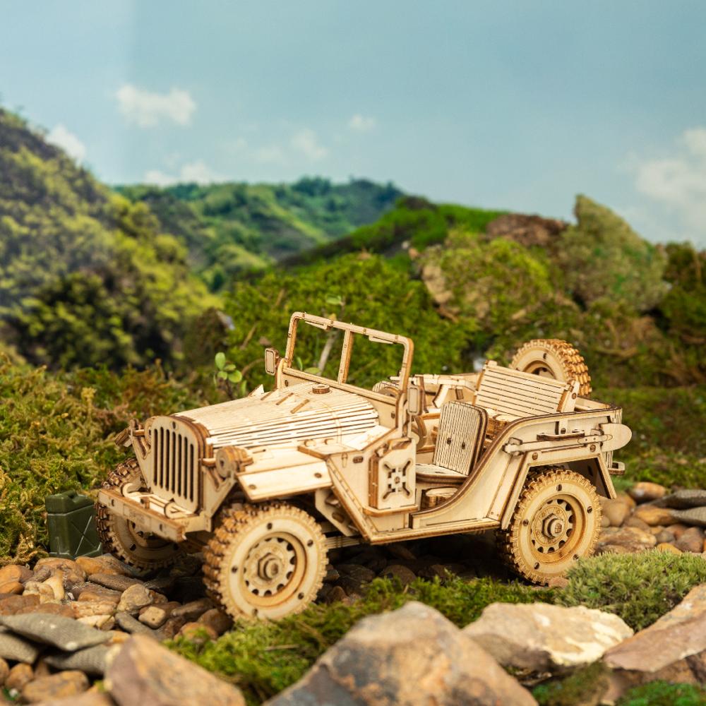 3D Army Jeep Wooden Puzzle Model Kit