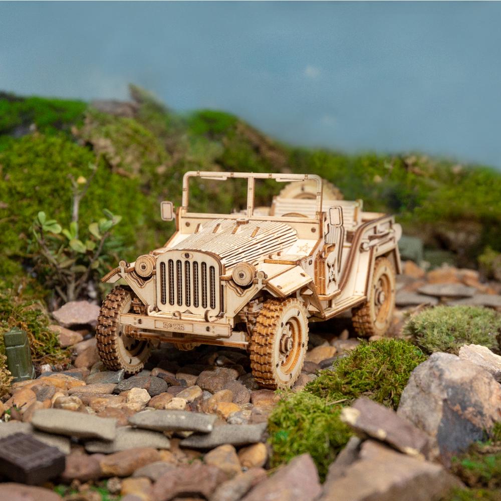 3D Army Jeep Wooden Puzzle Model Kit