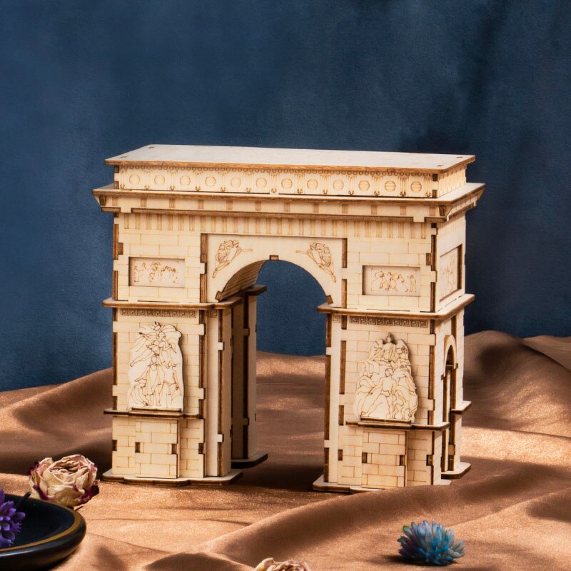 Diy 3d Arc of The Triumph Wooden Puzzle Popular Toy Present