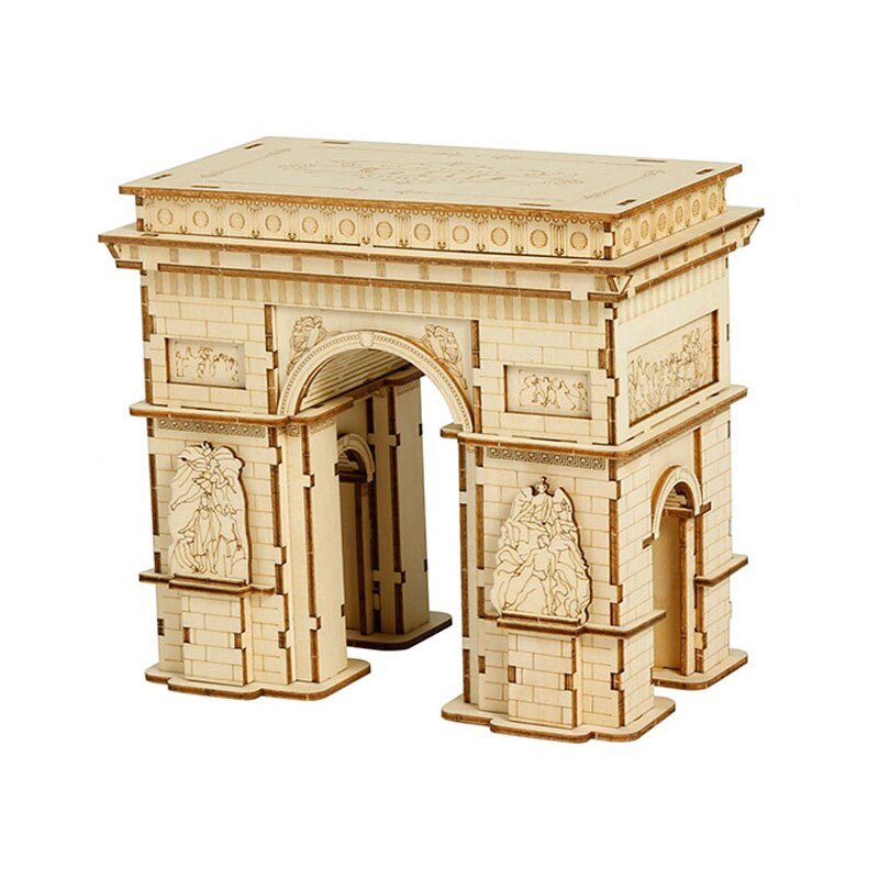 Diy 3d Arc of The Triumph Wooden Puzzle Popular Toy Present