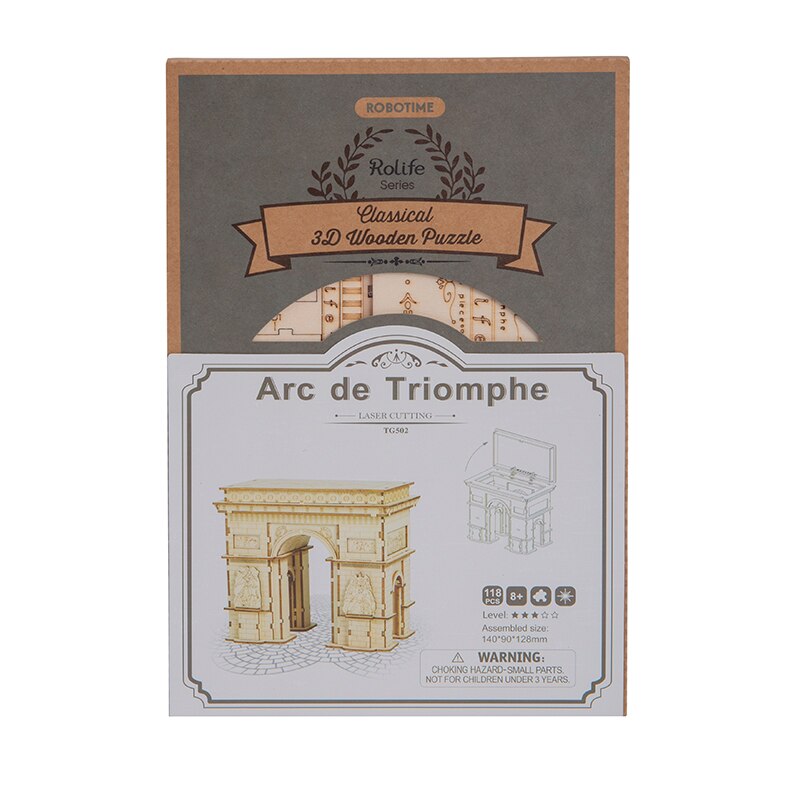 Diy 3d Arc of The Triumph Wooden Puzzle Popular Toy Present
