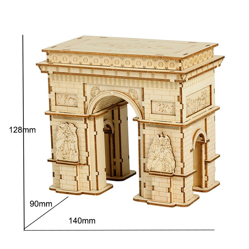 Diy 3d Arc of The Triumph Wooden Puzzle Popular Toy Present