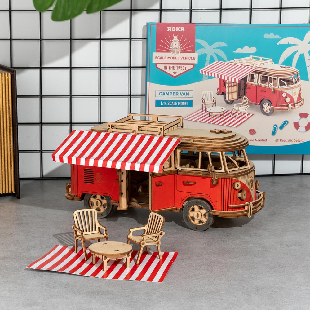 3D Camper Van Wooden Model Building Kits