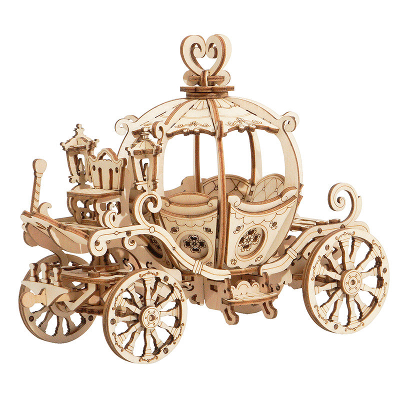 Diy 3d Gramophone Box Wooden Pumpkin Puzzle Cart Game Popular Assembly Toy Present