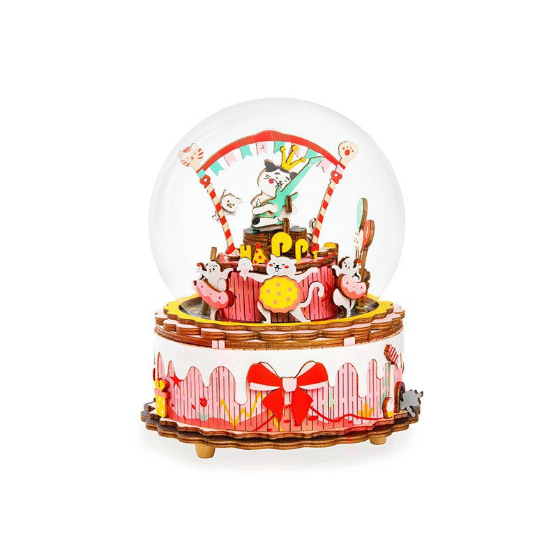 DIY 3D Puzzle Mobile Music Box Toy for Adult Children