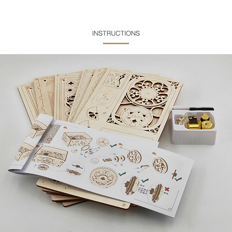 Wooden Music Box 3D Puzzle Creative Double Magic Box