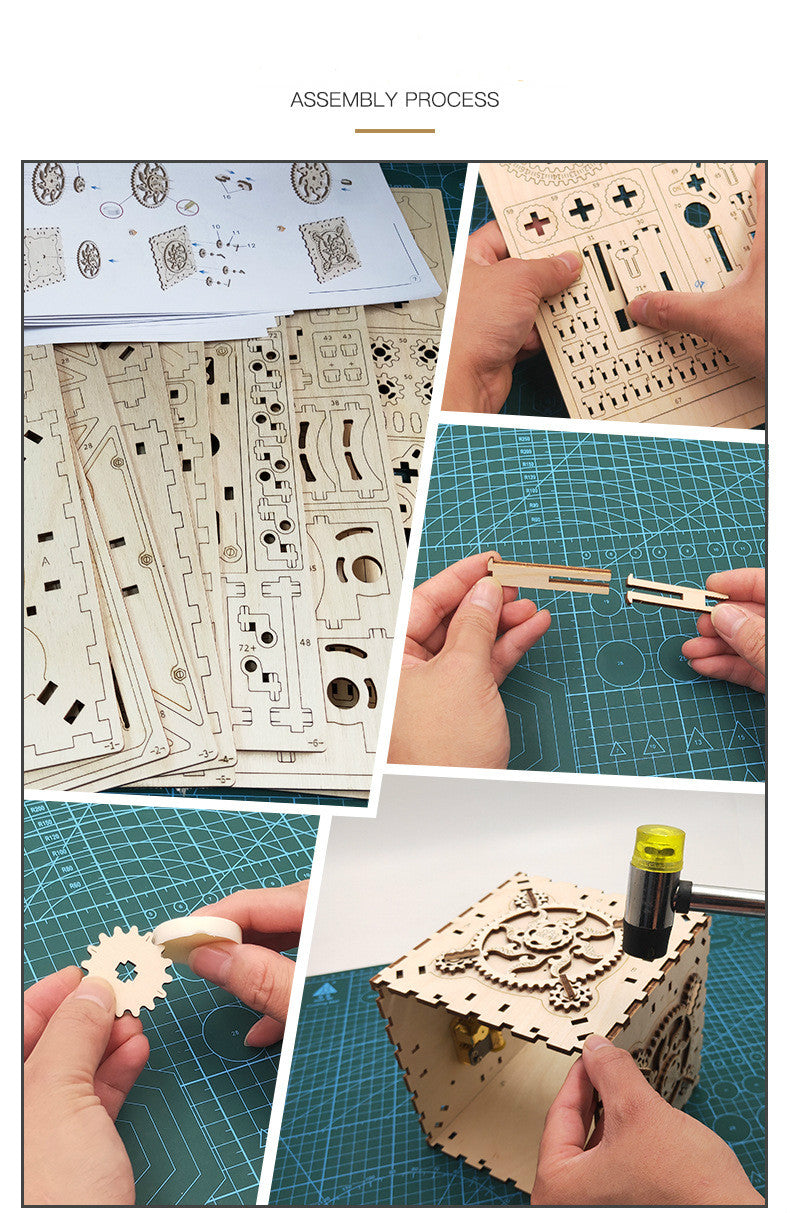 Wooden Music Box 3D Puzzle Creative Double Magic Box