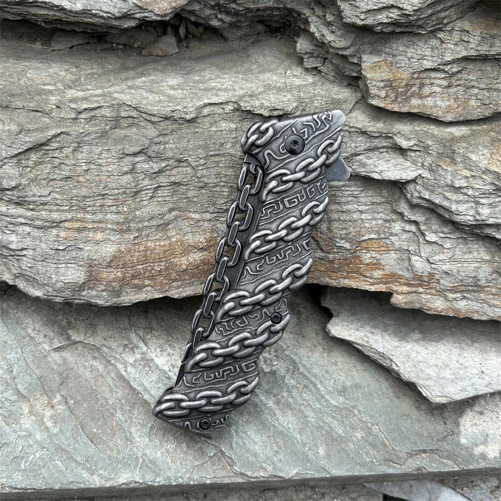 Cool Punk Knife Chain Folding Knife