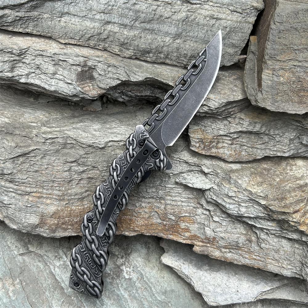 Cool Punk Knife Chain Folding Knife