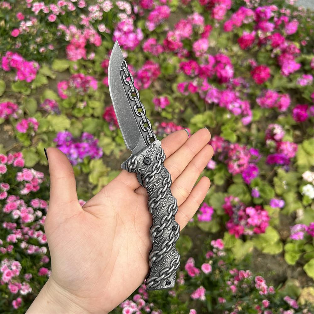 Cool Punk Knife Chain Folding Knife