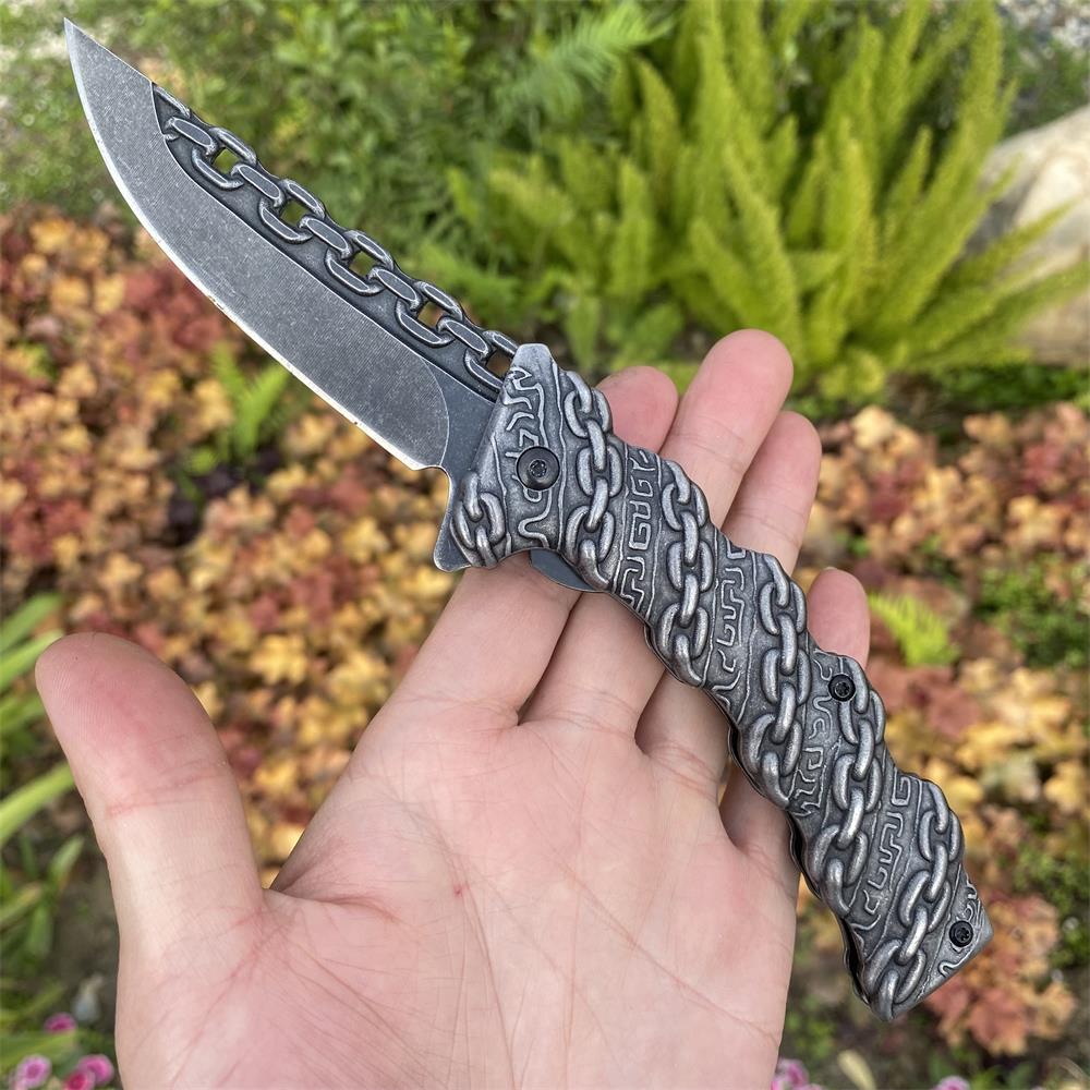 Cool Punk Knife Chain Folding Knife