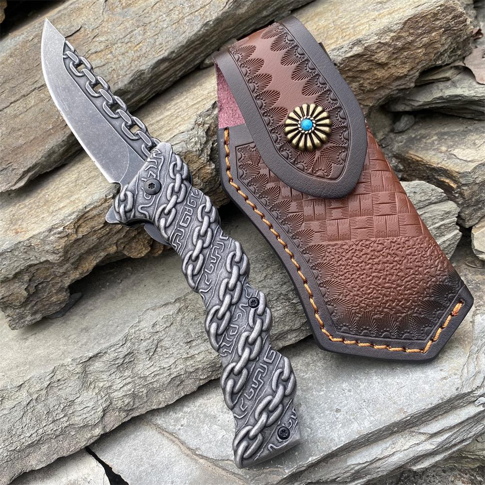 Cool Punk Knife Chain Folding Knife