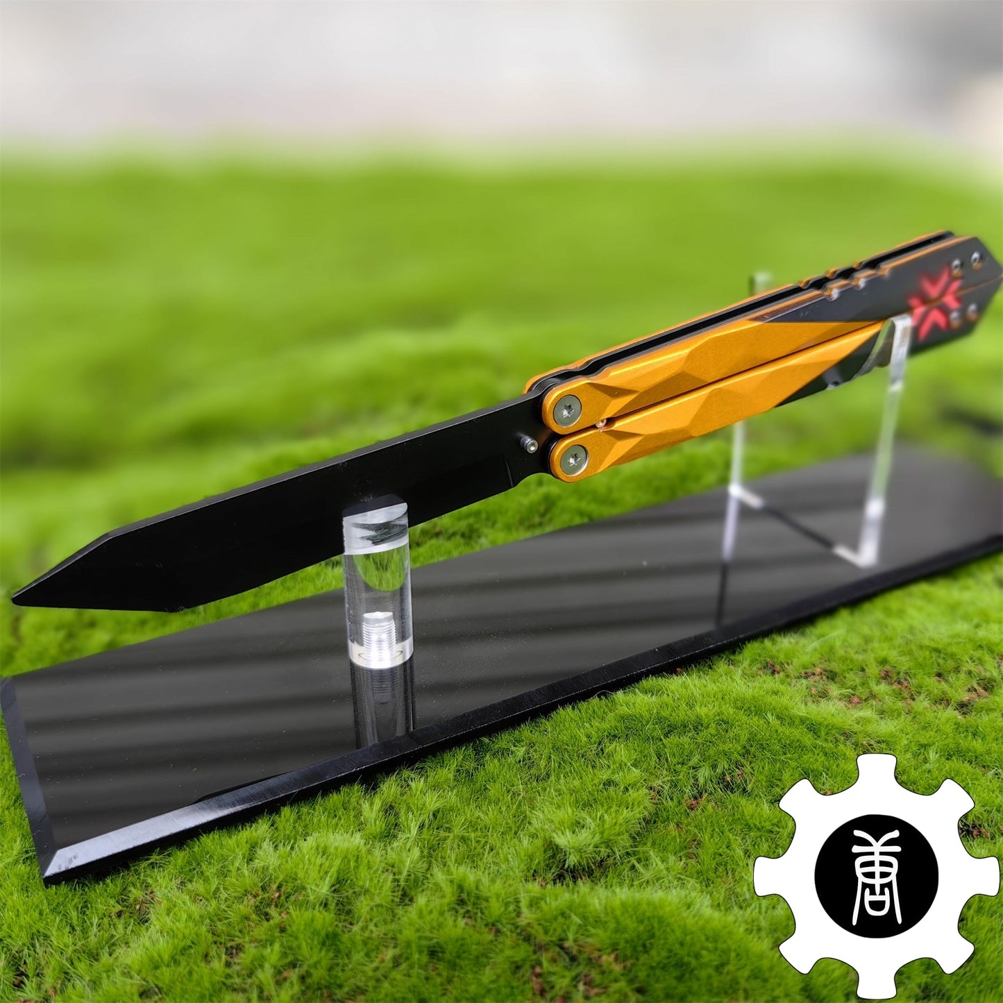 Metal Champion Butterfly Knife Blunt Blade Balisong Trainer Display Fan Art