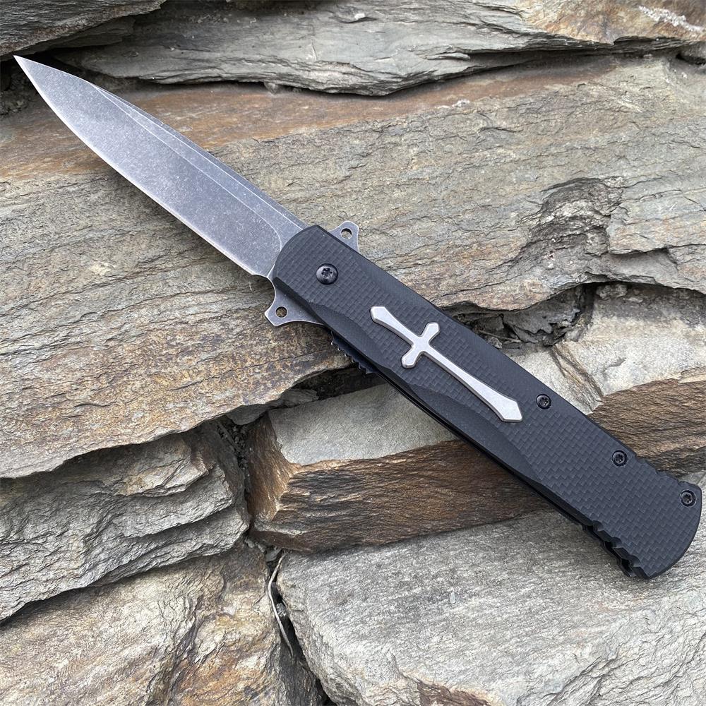 Cross Knife Christian Folding Knife