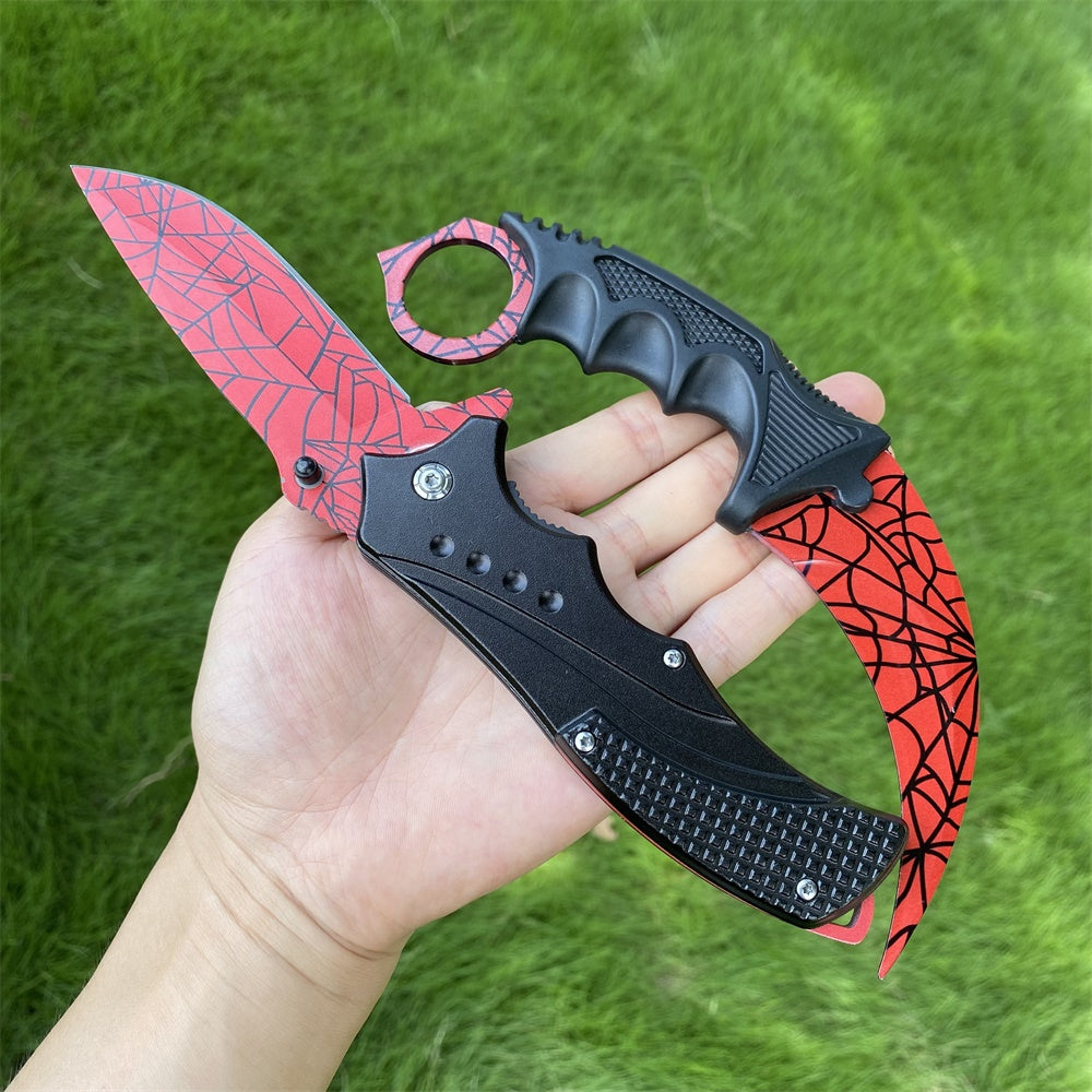 Metal Crimson Web Nomad Karambit Knife & Folding Knife 2 in 1 Pack – Leones  Marvelous Items