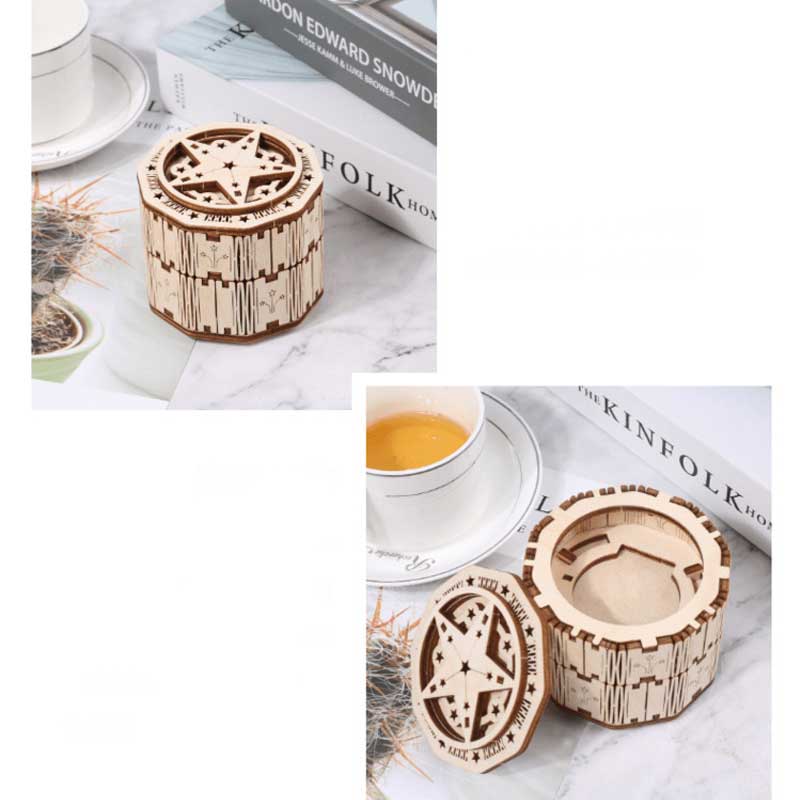Music Box Ring Box Wooden Assembly Model 3D Three Dimensional Puzzle Box Gift Box