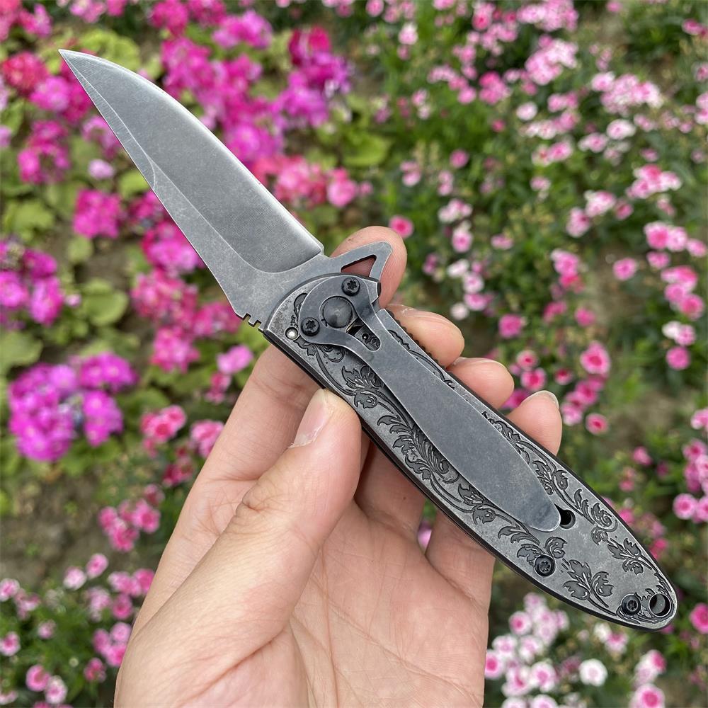 Fantastic Reindeer in the Mirror Folding Knife