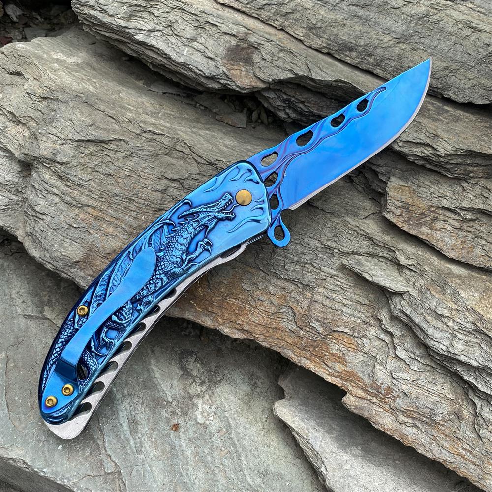 3D Western Dragon Folding Knife