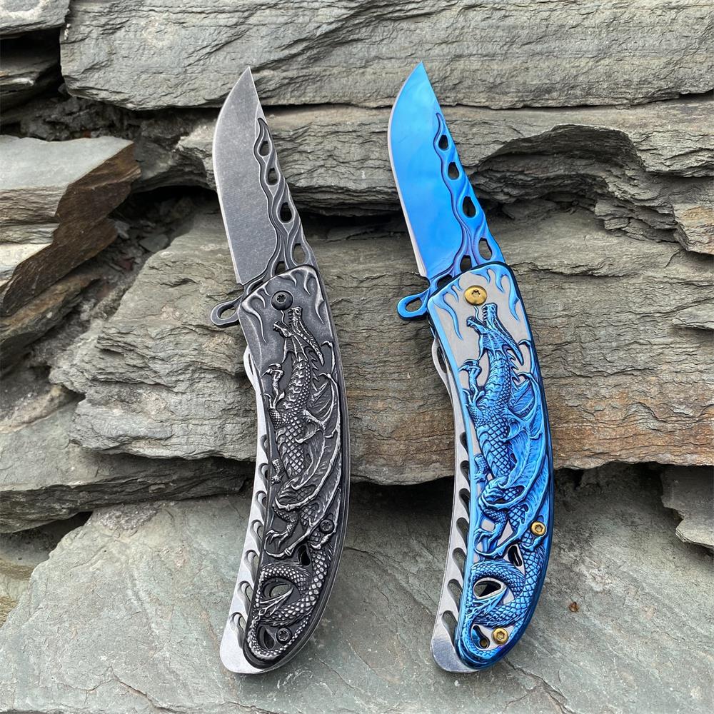 3D Western Dragon Folding Knife