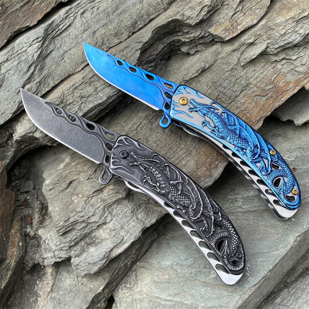 3D Western Dragon Folding Knife