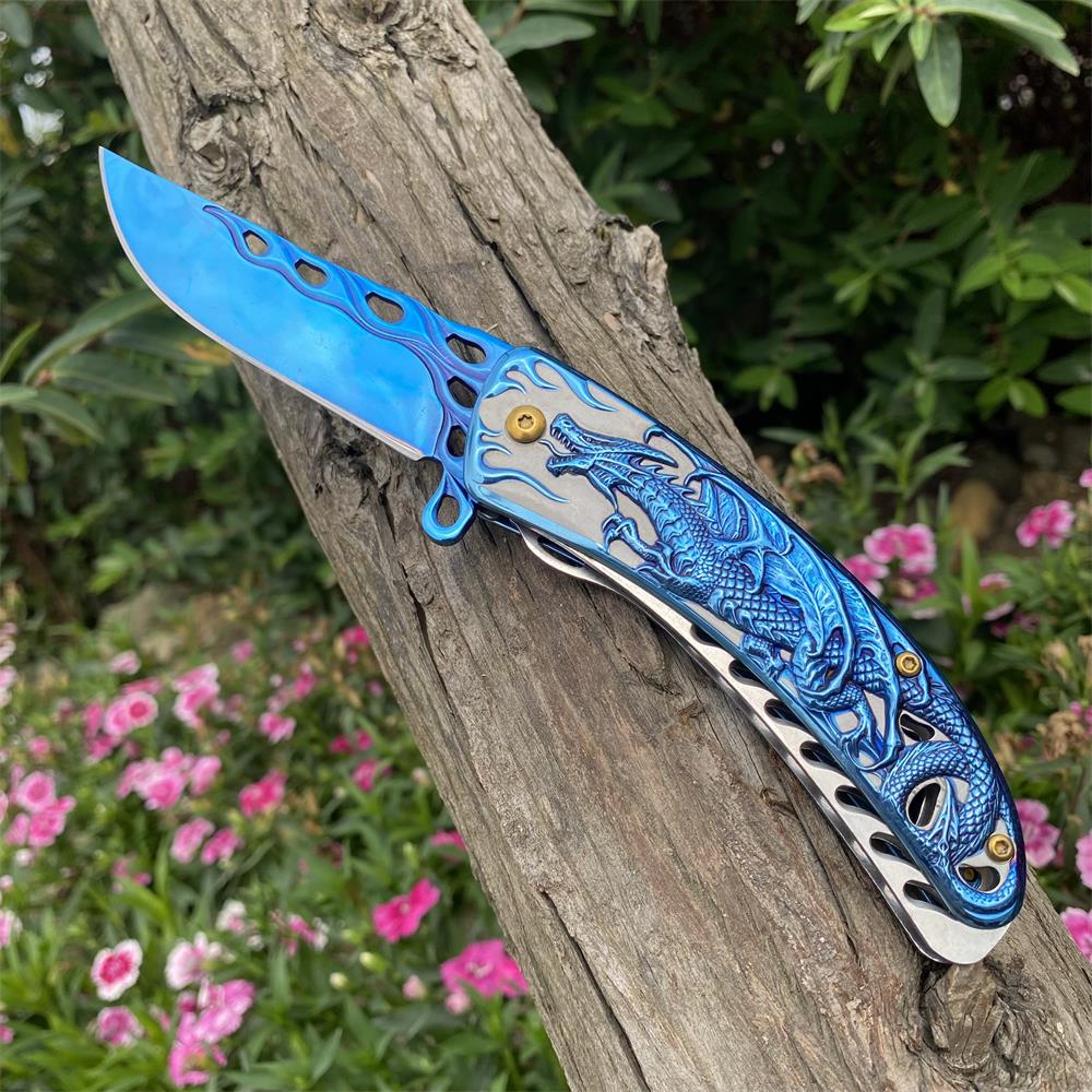3D Western Dragon Folding Knife