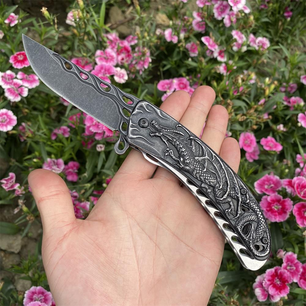 3D Western Dragon Folding Knife