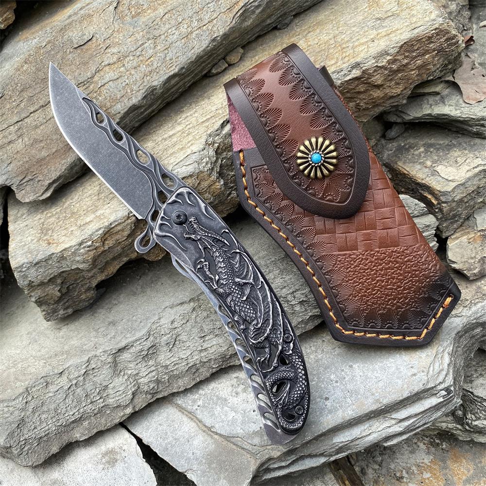 3D Western Dragon Folding Knife