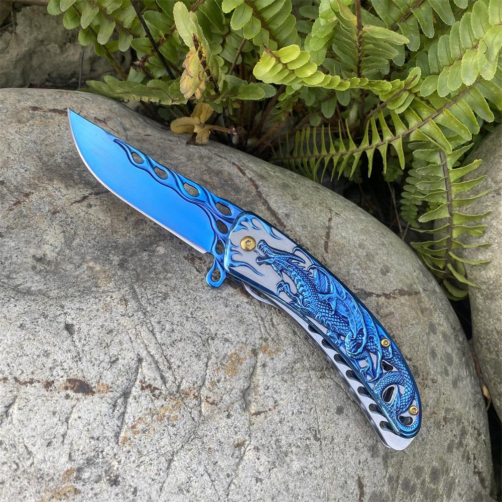3D Western Dragon Folding Knife