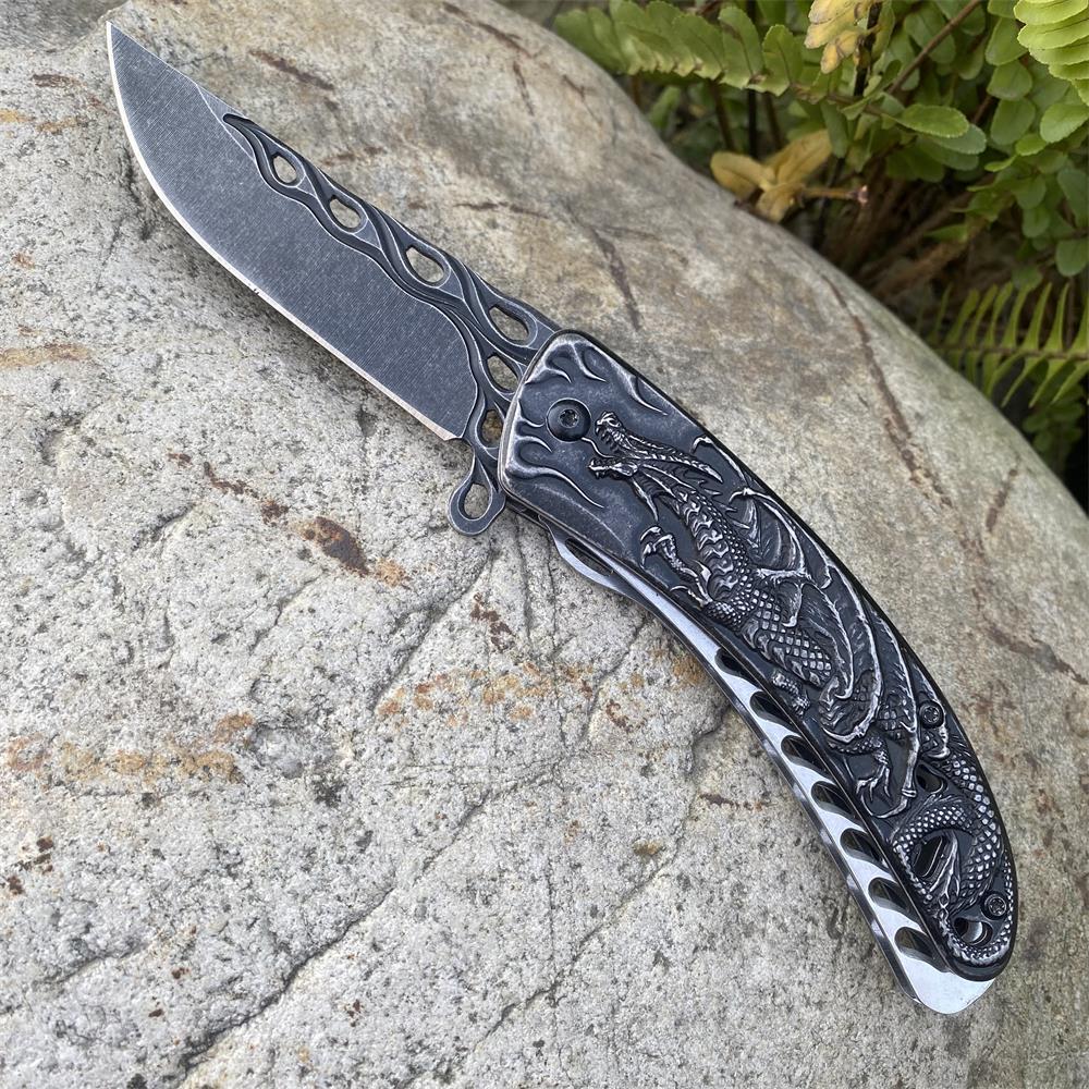 3D Western Dragon Folding Knife