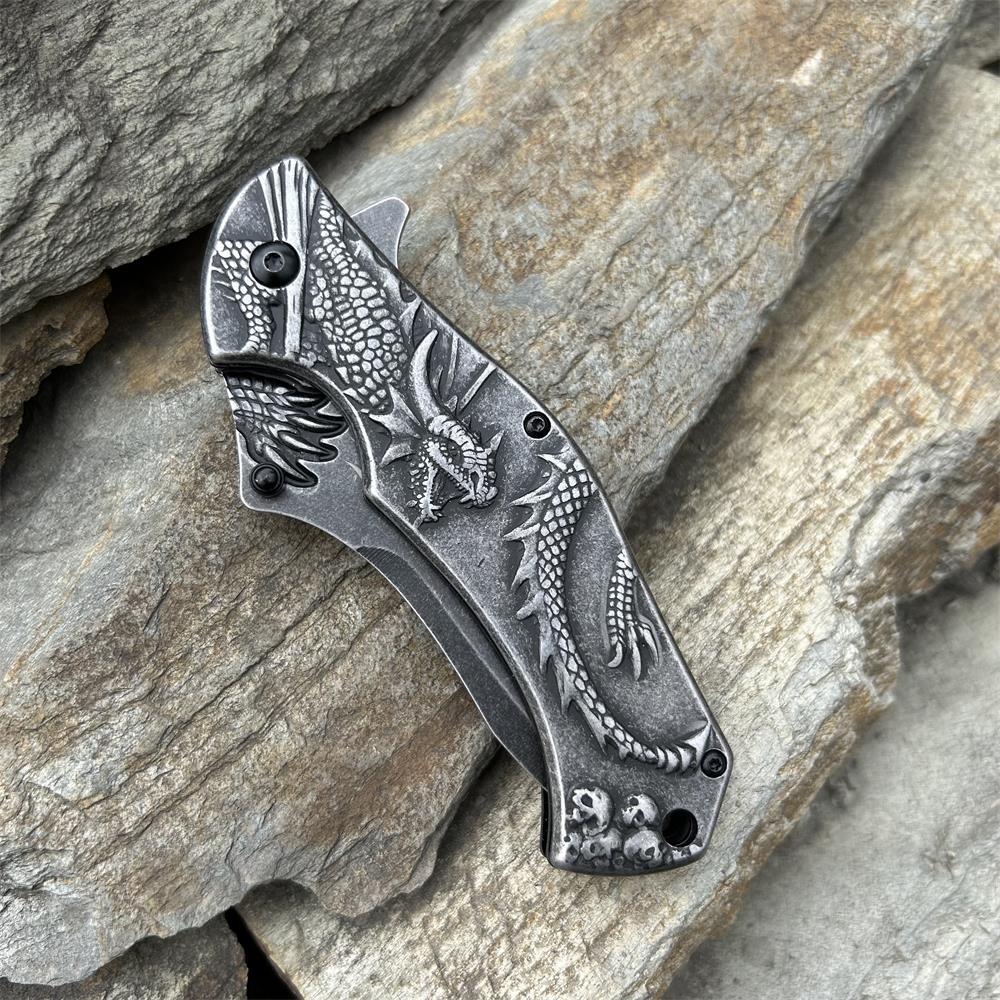 Evil Dragon Relief Folding Knife