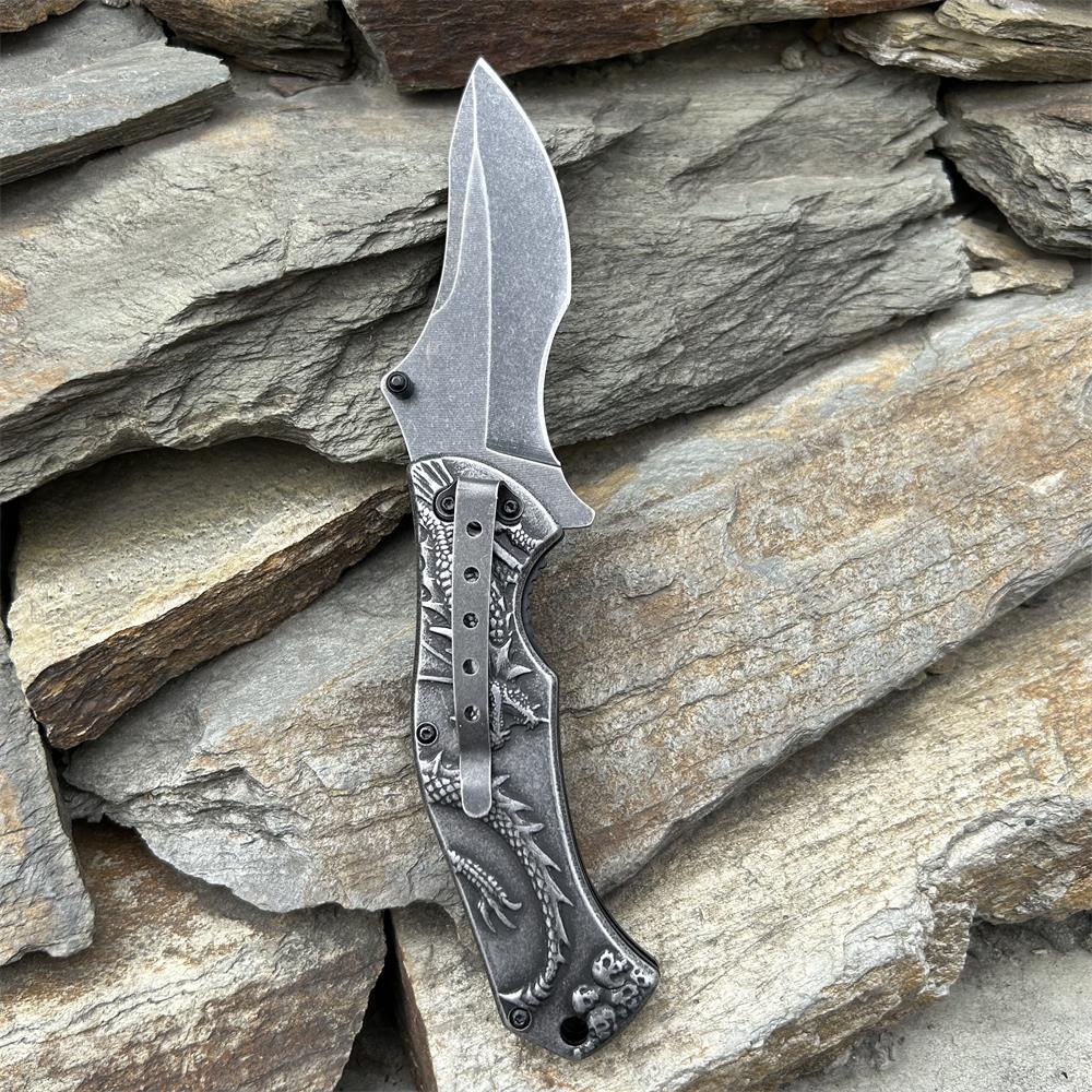 Evil Dragon Relief Folding Knife