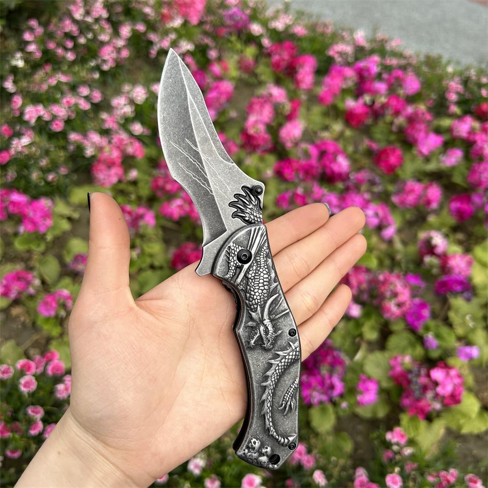 Evil Dragon Relief Folding Knife