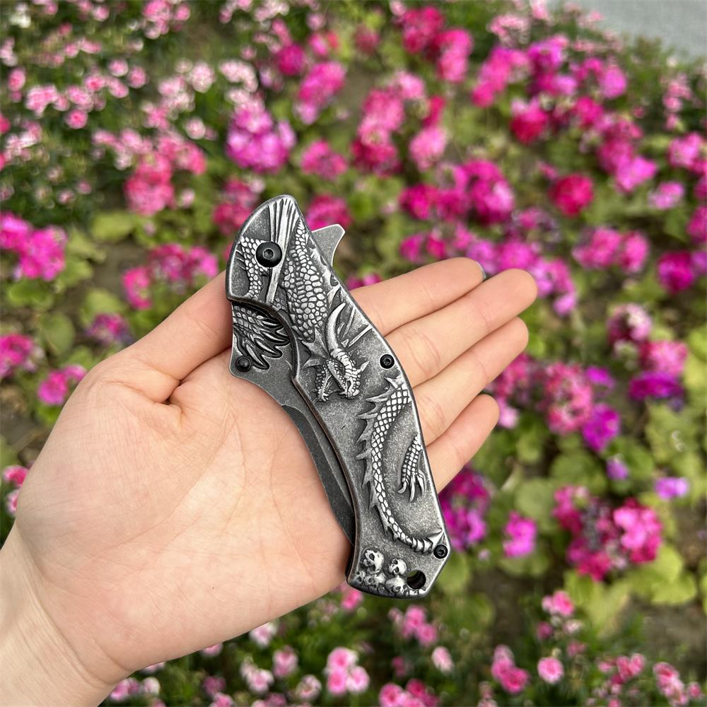 Evil Dragon Relief Folding Knife