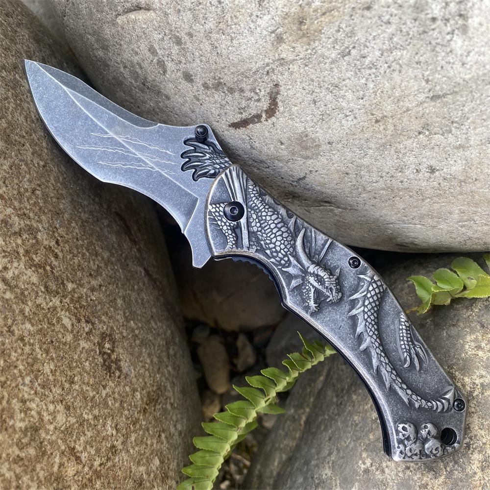 Evil Dragon Relief Folding Knife