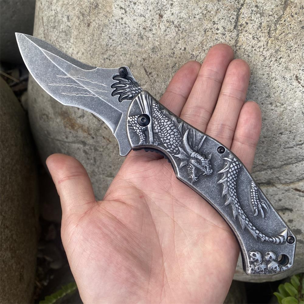 Evil Dragon Relief Folding Knife