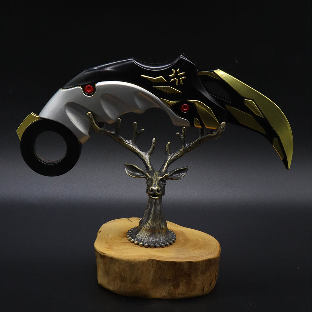 Creative Metal Elk Head Wooden Stand