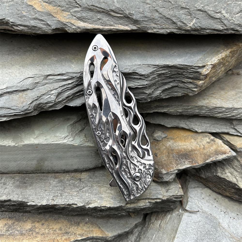 Fantastic Flame Shape Folding Knife