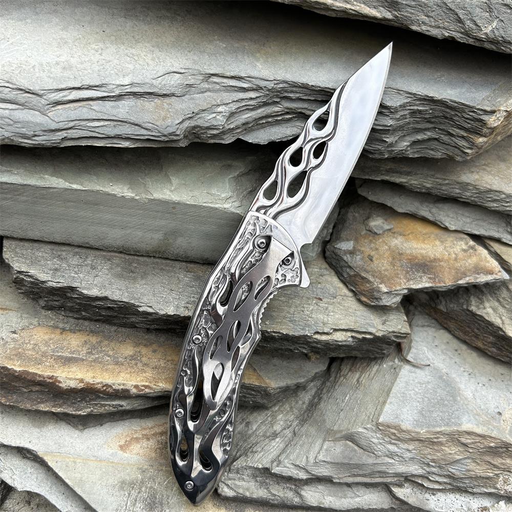 Fantastic Flame Shape Folding Knife