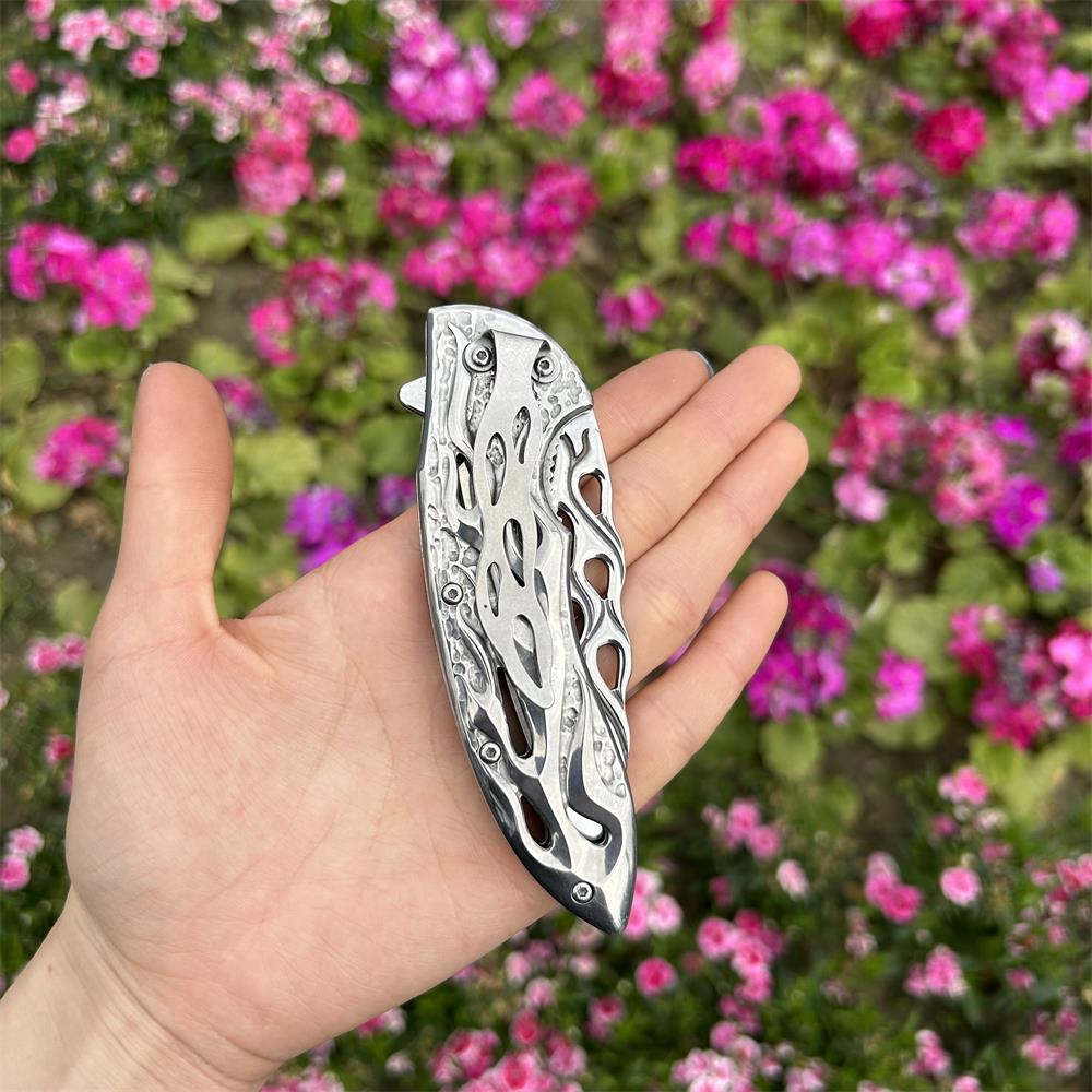 Fantastic Flame Shape Folding Knife
