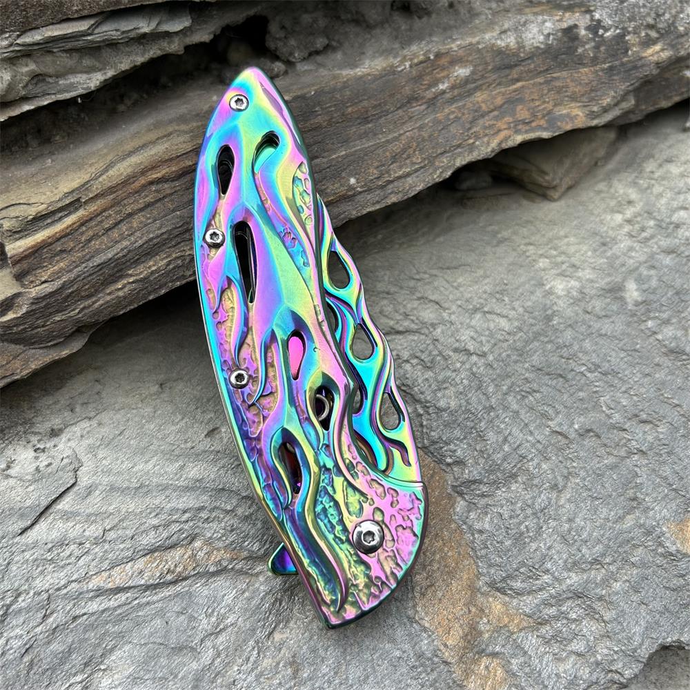 Fantastic Flame Shape Folding Knife