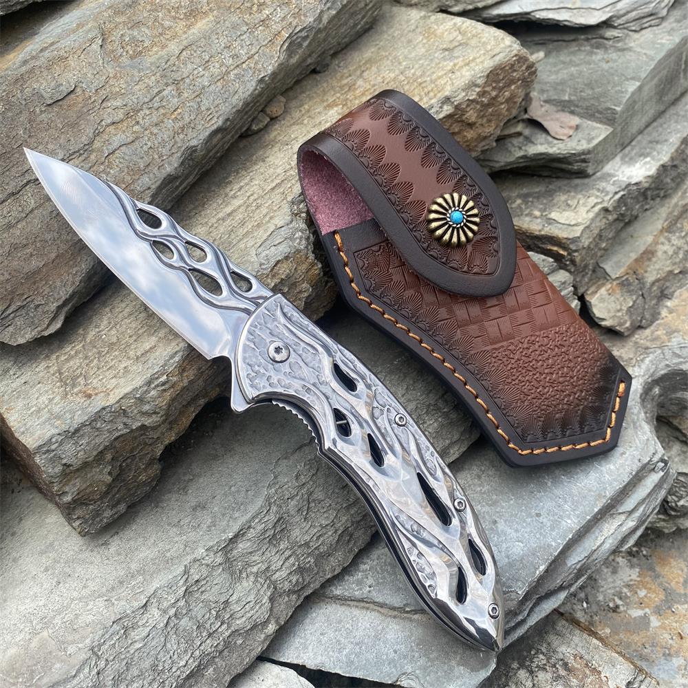 Fantastic Flame Shape Folding Knife