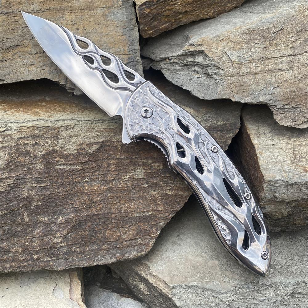 Fantastic Flame Shape Folding Knife